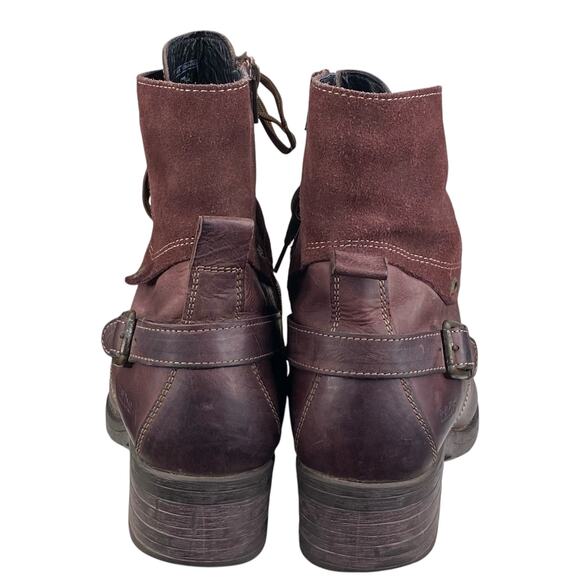 Taos Women’s Crave Wine Red Leather Lace Up Ankle Boot Size 41 US 10/10.5 - Picture 8 of 10